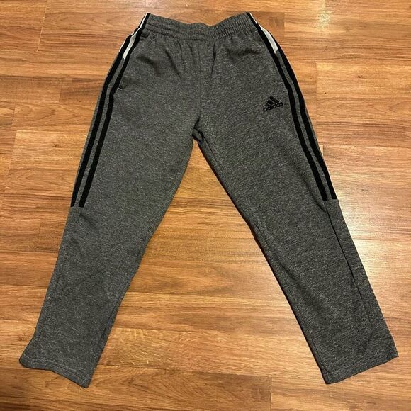 Adidas Gray with Black Stripes stretchy pants | Youth Size Medium 10/12 - Picture 1 of 8